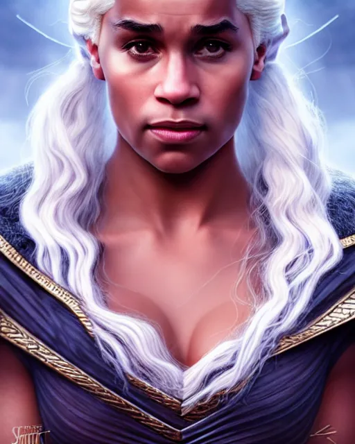 Image similar to photo of a gorgeous young lebron james, lebrone james as daenerys targaryen in the style of stefan kostic, realistic, professionally, professionally color graded, half body shot, sharp focus, 8 k high definition, insanely detailed, intricate, elegant, art by stanley lau and artgerm