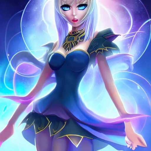 Image similar to beautiful dark magician girl, full body, mystical, ultra detailed, 8 k