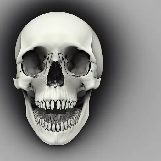 Image similar to human skull laying on its back with mouth open