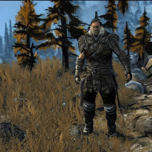 Image similar to video game screenshot of joe biden in skyrim