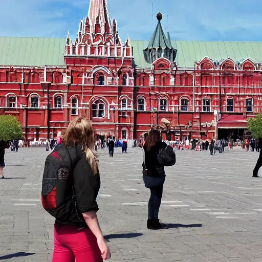 Prompt: photo giant kiwi on red square