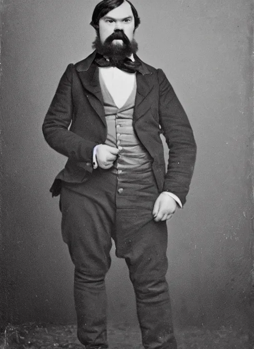 Prompt: 1 8 0 0 s style full body detailed photograph of jack black, realistic