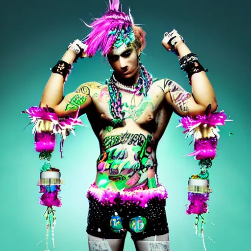 Prompt: Decora cybergoth vaporwave maximalist Zyzz