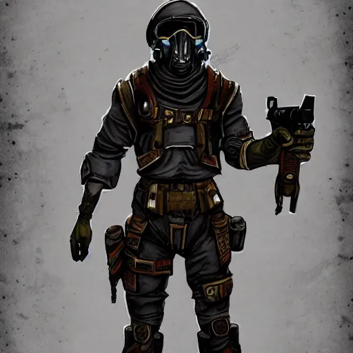 Prompt: full body concept art of a Gun Cultist in the style of in the style of fallout/metro: 2033/mad-max trending on artstation deviantart Pinterest detailed High Resolution HD 8k