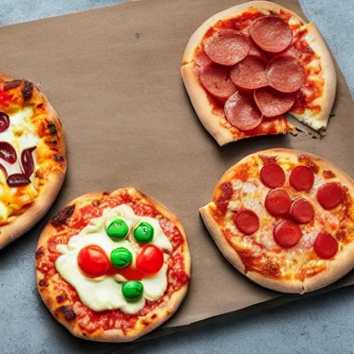 Image similar to pizza with mini pizzas as toppings