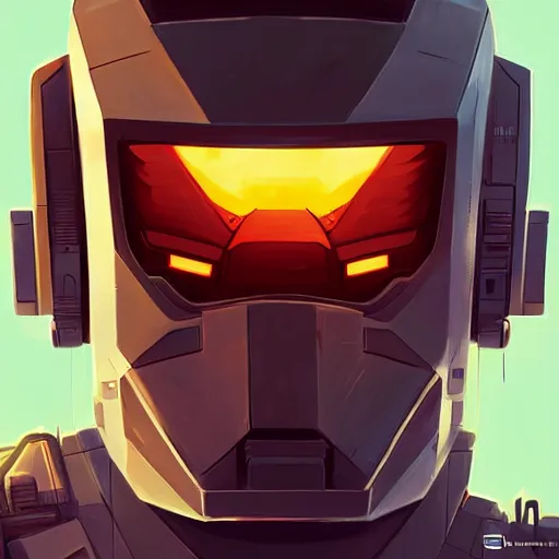 Image similar to face icon stylized minimalist mechwarrior, loftis, cory behance hd by jesper ejsing, by rhads, makoto shinkai and lois van baarle, ilya kuvshinov, rossdraws global illumination