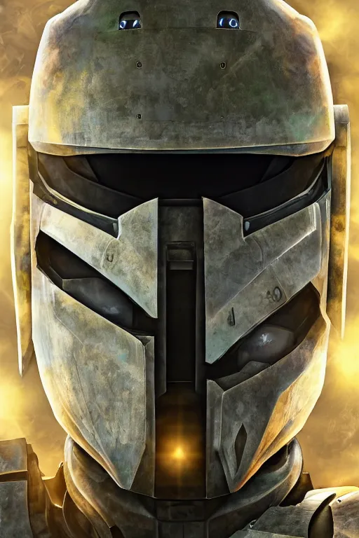 Image similar to robot ninja mask helmet halo master chief radiating a glowing aura global illumination ray tracing hdr fanart arstation by ian pesty and katarzyna da „ bek - chmiel