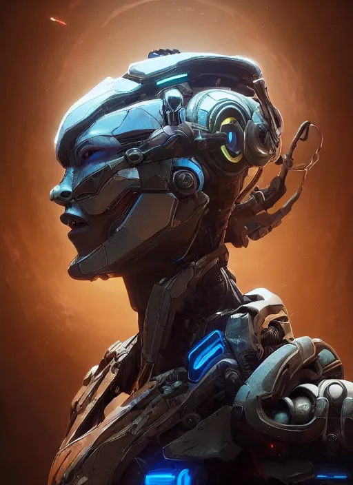 Prompt: symmetry!! portrait of cyborg alien in the style of horizon zero dawn, machine face, intricate, elegant, highly detailed, digital painting, artstation, concept art, smooth, sharp focus, illustration, art by artgerm and greg rutkowski and alphonse mucha, 8 k