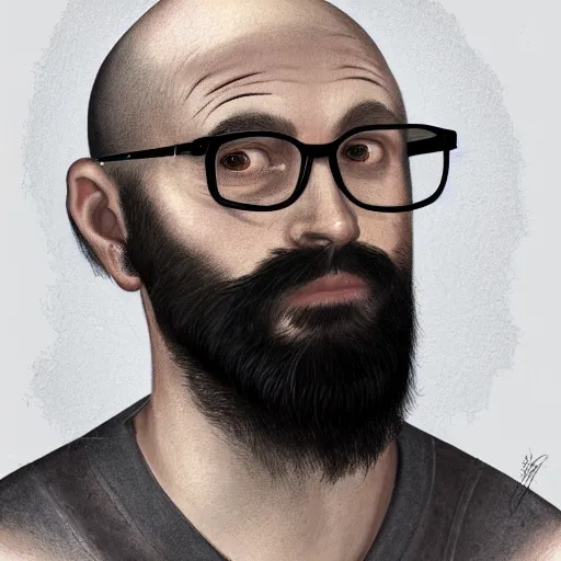 portrait of a young, bald, bearded, and tattooed man, | Stable Diffusion |  OpenArt