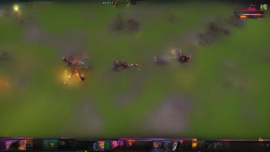 Prompt: Dota 2 hero Sniper is farming, Dota 2 Screenshot