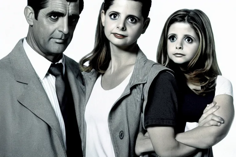 Image similar to sarah michelle gellar as buffy and cary grant as giles in buffy the vampire slayer