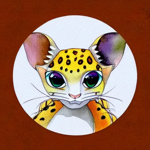 Prompt: A very beautiful sticker art of a leopard gecko cat, fluffy, sharp focus, 4k, friendly, soft colors, watercolor, cute, white background, high quality, smooth lines, trending on ArtStation, anime, Instagram