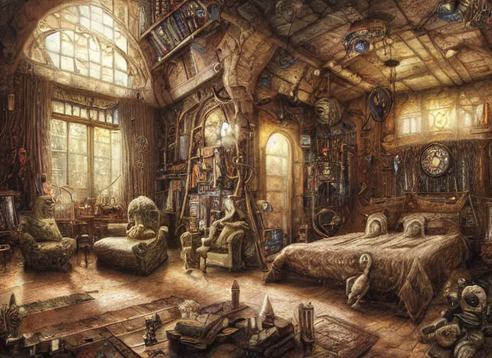 Prompt: a room by adonna khare, thomas kinkade and h. r. giger