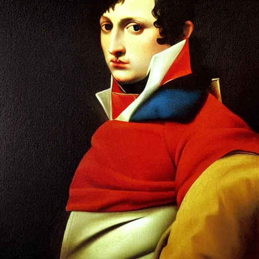 Prompt: Beautiful painting very detailled of Napoléon Bonaparte by Michelangelo Merisi da Caravaggio