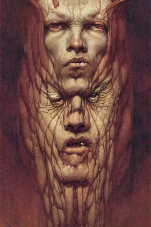 Image similar to a portrait of trithemius by wayne barlowe, gustav moreau, goward,  Gaston Bussiere and roberto ferri, santiago caruso, and austin osman spare, ((((occult art))))