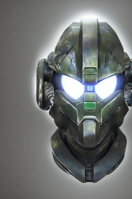 Image similar to robot ninja mask helmet halo master chief radiating a glowing aura global illumination ray tracing hdr fanart arstation by ian pesty and katarzyna da „ bek - chmiel