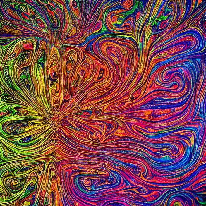 Prompt: melted crayons, ray tracing, psychedelic, intricate, very complex, textured, photography