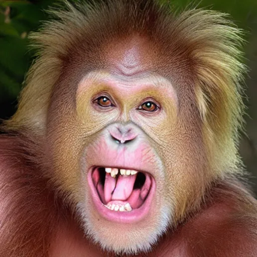 Image similar to gary busey as an orangutan