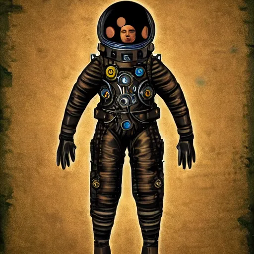 Prompt: spacesuit in the style of steampunk, digital art