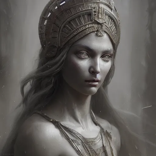 Image similar to photo realistic image of a goddess, stunning 3 d render inspired art by istvan sandorfi and greg rutkowski, perfect facial symmetry, realistic, highly detailed attributes and atmosphere, dim volumetric cinematic lighting,