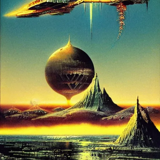 Image similar to retro artwork by Bruce Pennington