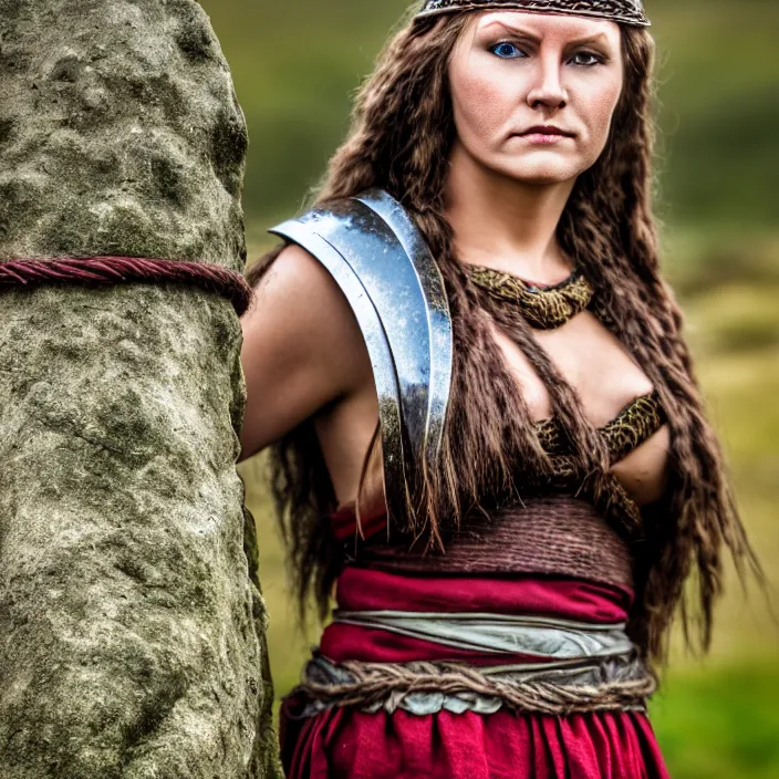 Prompt: full body photograph of a beautiful!!!! viking woman. extremely detailed. dslr. 8 5 mm.