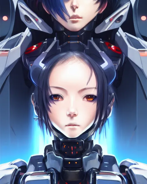 Image similar to portrait Anime Girl in mecha armor in night tokyo Sharp fine face pretty face, realistic shaded Perfect face, fine details. Anime. cyberpunk realistic shaded lighting by katsuhiro otomo ghost-in-the-shell, magali villeneuve, artgerm, rutkowski Jeremy Lipkin and Giuseppe Dangelico Pino and Michael Garmash and Rob Rey