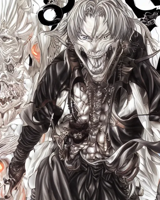 Prompt: god of death by Takeshi Obata 4k hyper detailed trending on artstation