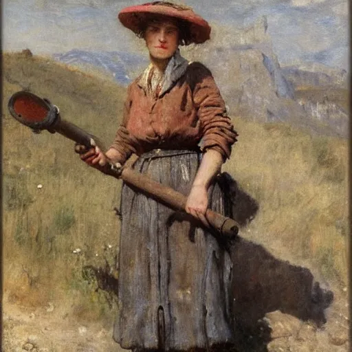 Image similar to female miner by alfred stevens