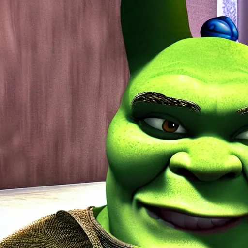 Image similar to shrek accidentally takeing a selfi