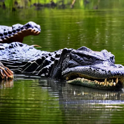 Prompt: the sleepy gators are a group of alligators who live in the swamps of louisiana. they are a peaceful group who enjoy basking in the sun and eating fish. however, their idyllic life is threatened when a group of humans decide to build a new highway through their swamp. the gators must band together to stop the construction and save their home.