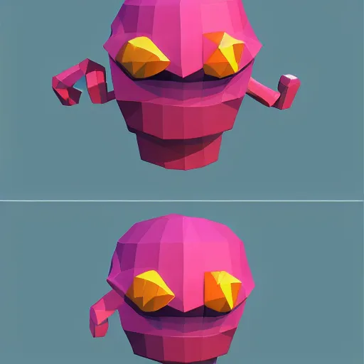 Image similar to low poly candy monster