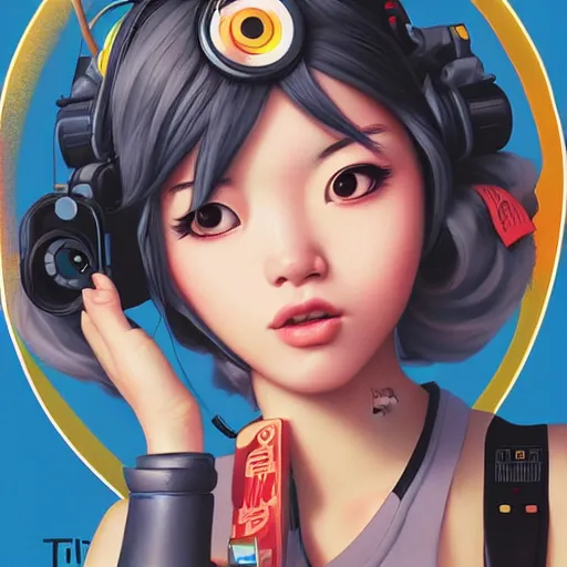 Prompt: lofi portrait of mei from overwatch, Pixar style, by Tristan Eaton Stanley Artgerm and Tom Bagshaw.