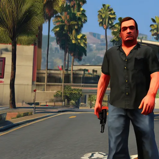 Image similar to GTA V screenshot with mario in it