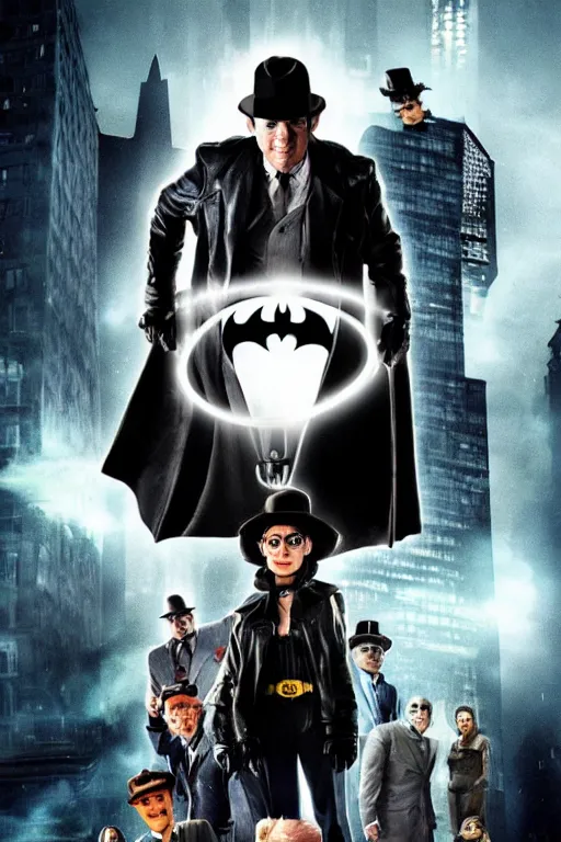 Prompt: a movie poster for a dark and gritty inspector gadget movie, in the style of a batman movie