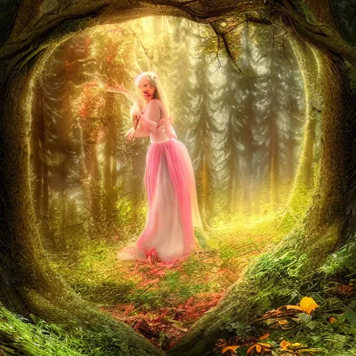 Image similar to a fairy in an enchanted forest. photograph by wlop.-w 1040