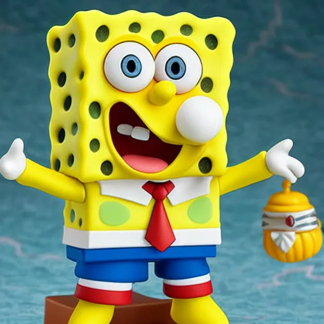 Image similar to spongebob, an anime nendoroid of spongebob, figurine, detailed product photo