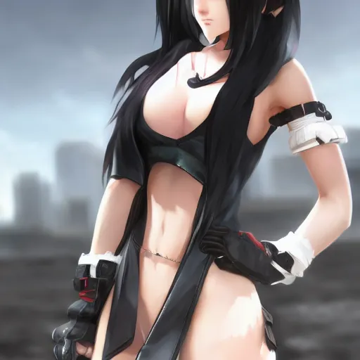 Image similar to alternate outfit of tifa lockhart by WLOP, rossdraws, Logan Cure, Mingchen Shen, BangkuART, sakimichan, yan gisuka, JeonSeok Lee, zeronis, Chengwei Pan on artstation