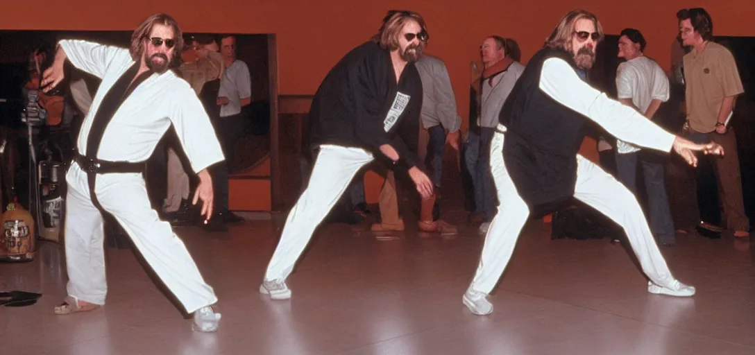 Image similar to The Big Lebowski bowling at the Star Wars Cantina