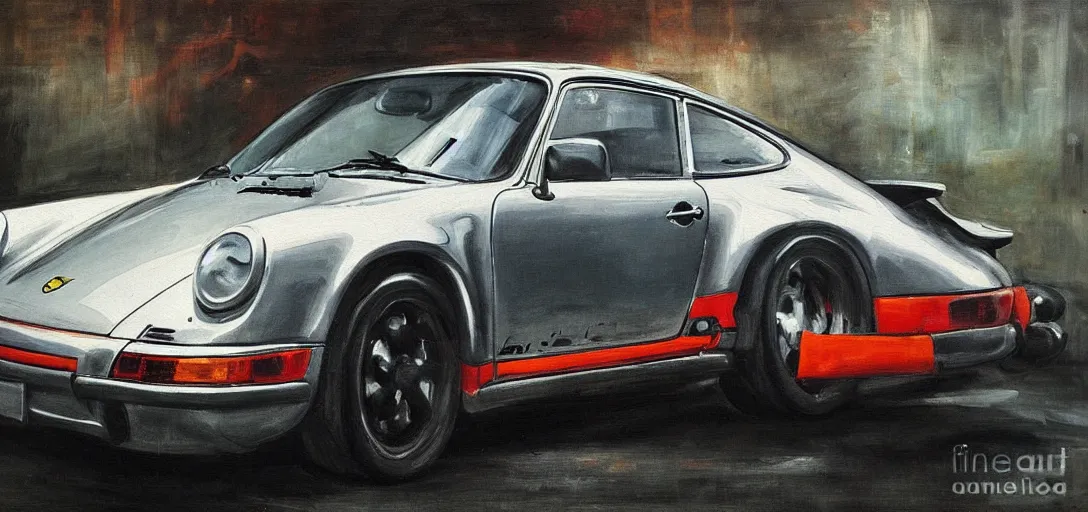 Prompt: upclose painting of a porsche 911 by jan matejko