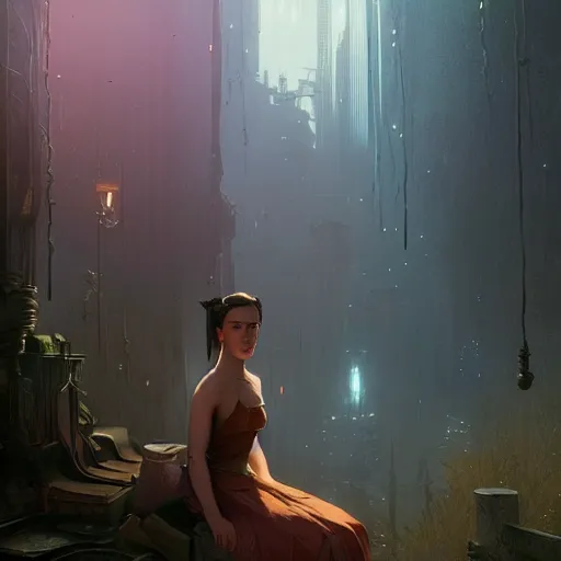 Image similar to altered carbon, highly detailed portrait young jennifer connelly, peasant girl stephen bliss, unreal engine, fantasy art by greg rutkowski, loish, rhads, ferdinand knab, makoto shinkai and lois van baarle, ilya kuvshinov, rossdraws, tom bagshaw, global illumination, radiant light, detailed and intricate environment