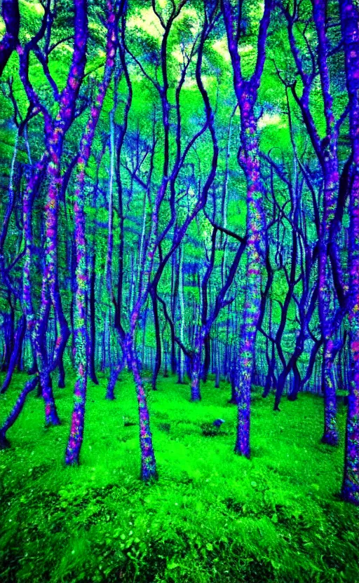 Prompt: trippy psychedelic enchanged forest