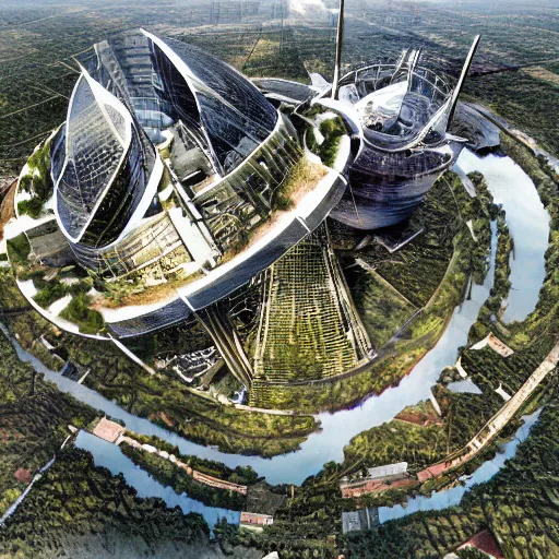 Prompt: a beautiful aerial rendering of the continent of africa by giorgetto giugiaro, overgrown, futuristic, arcology