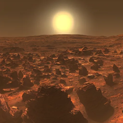 Prompt: Colony on Mars, hyperrealistic, dynamic lighting, highly detalied