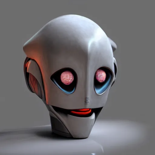 Image similar to Creepy Alien Robot Head