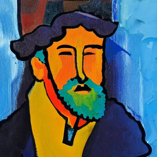 Prompt: abstract painting of a jewish man
