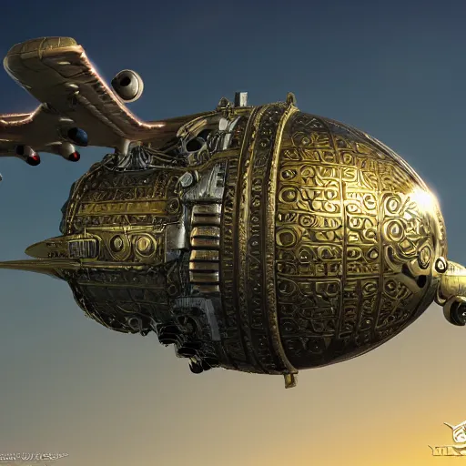 Image similar to enormous flying fortress in a faberge egg, sky, steampunk, fantasy art, masterpiece, unreal engine