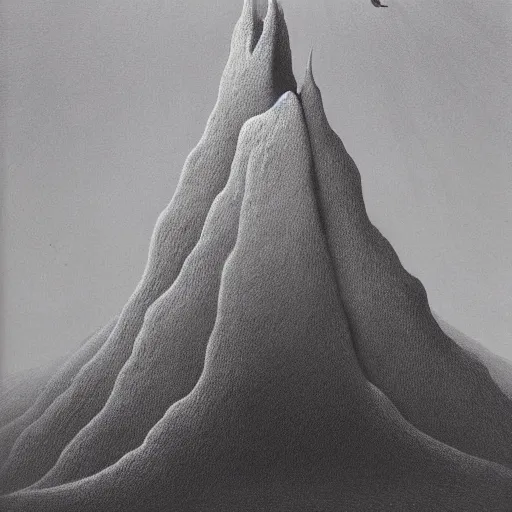 Image similar to Monster shaped like a mountain by zdzisław beksiński