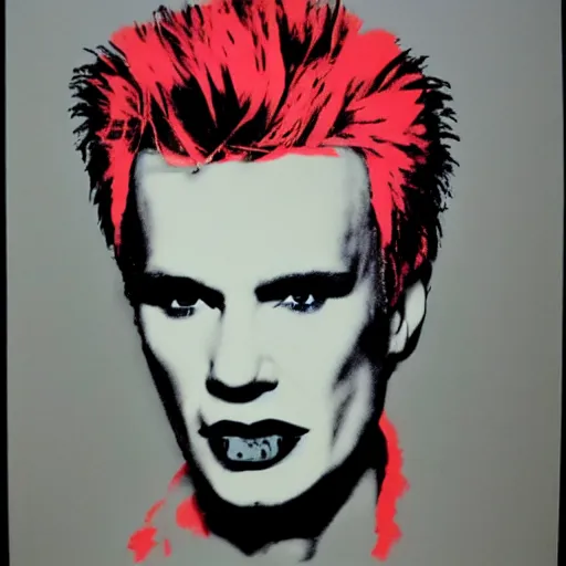 Image similar to billy idol by andy warhol, hd, detailed, 4 k, award winning