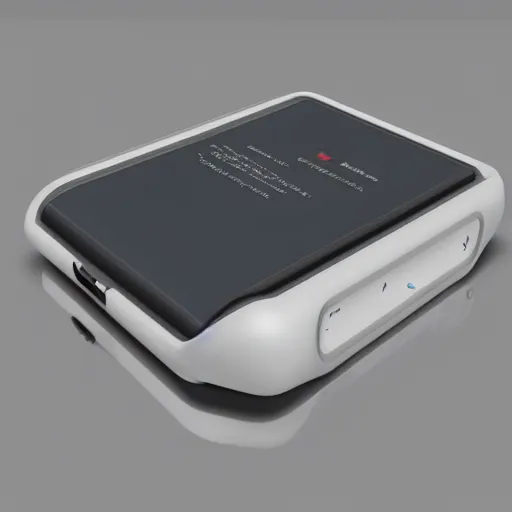 Image similar to apple portable audio player from 1986, cgsociety